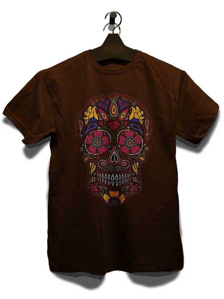 flower-skull-t-shirt braun 3