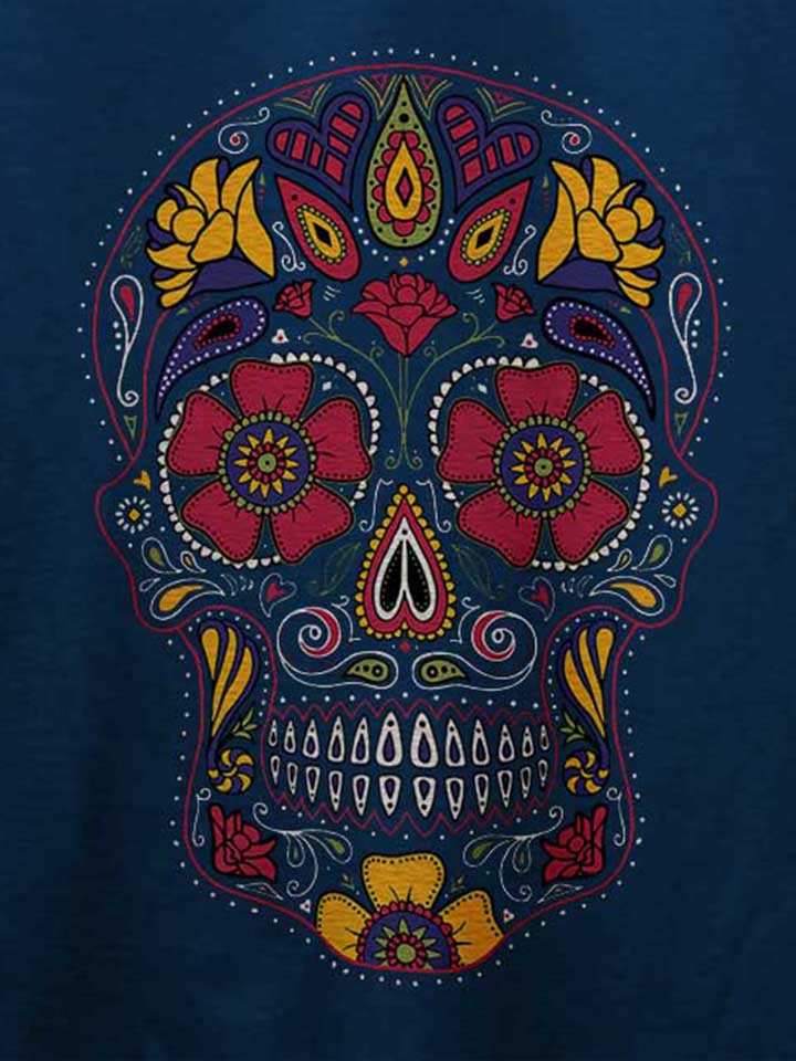 flower-skull-t-shirt dunkelblau 4