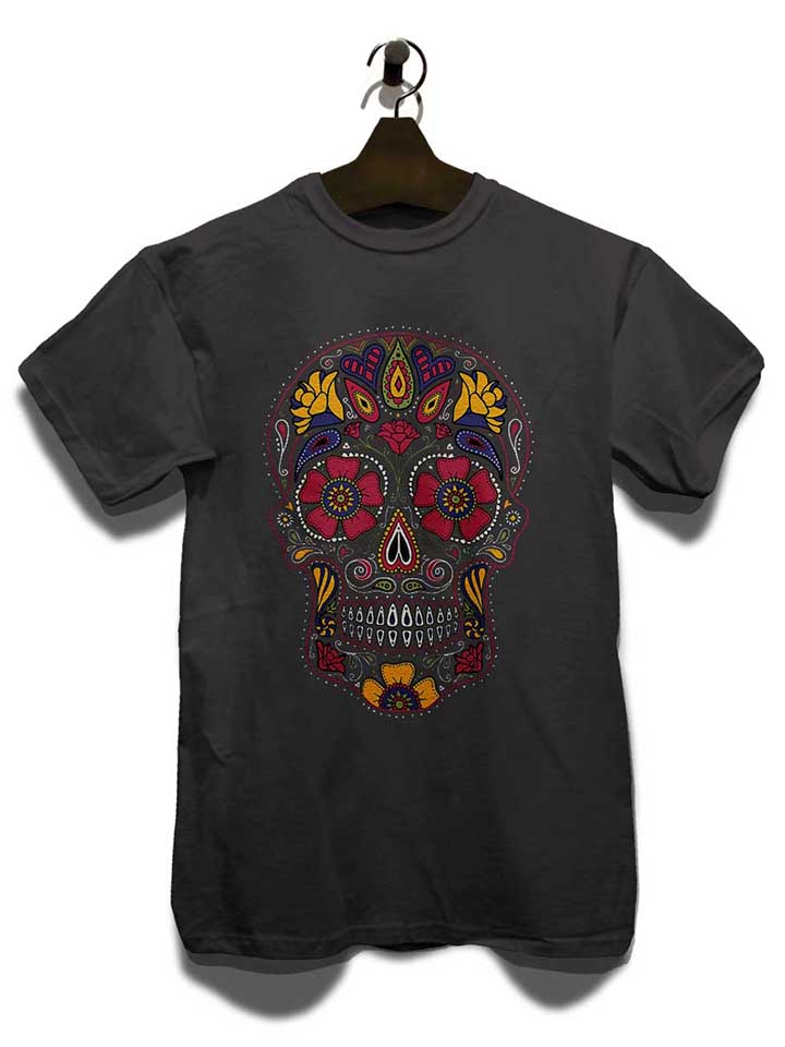 flower-skull-t-shirt dunkelgrau 3
