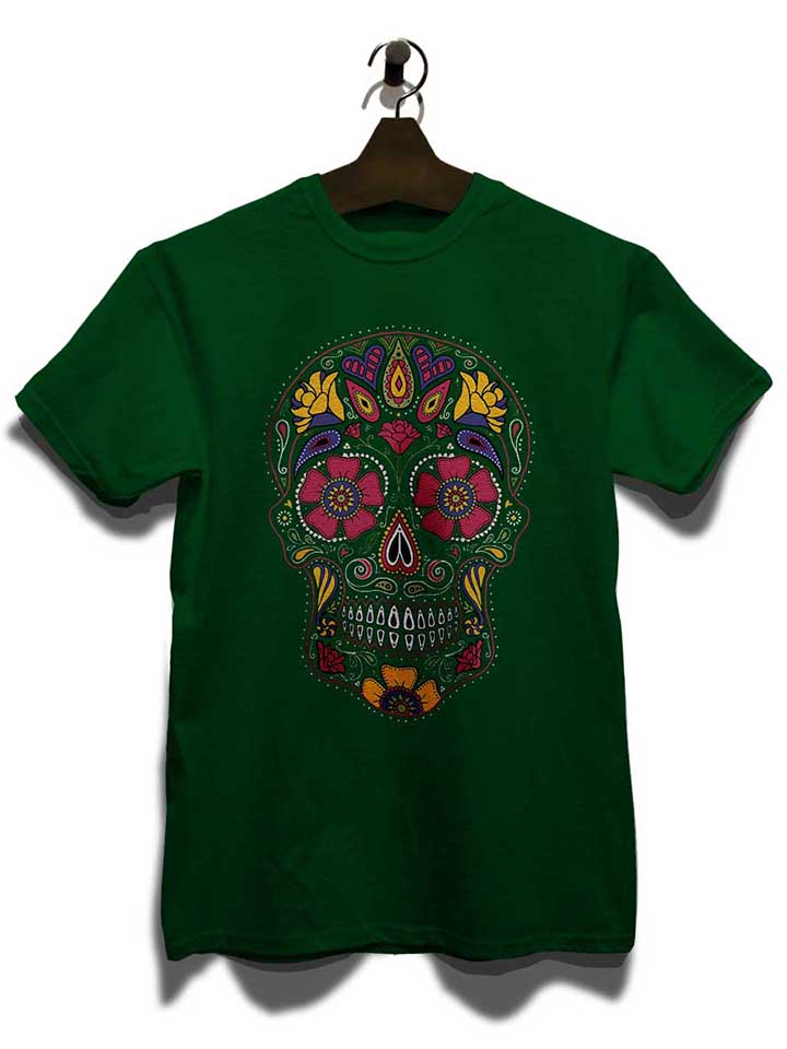 flower-skull-t-shirt dunkelgruen 3