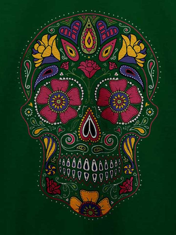 flower-skull-t-shirt dunkelgruen 4