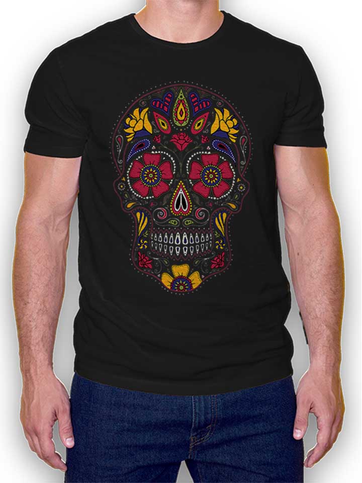 Flower Skull T-Shirt schwarz L