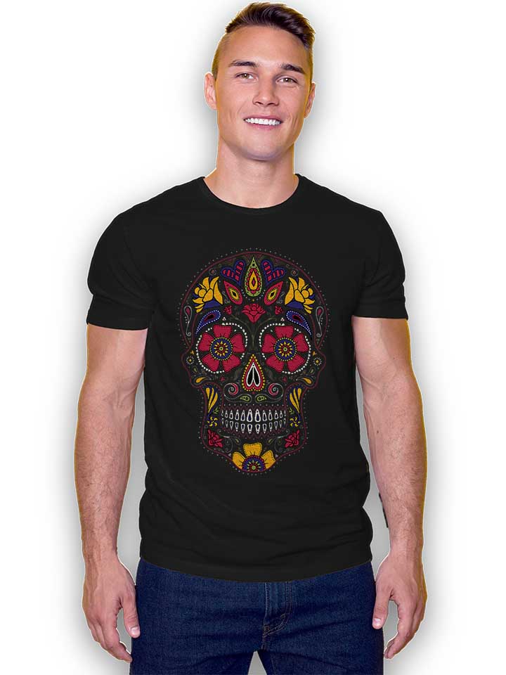 flower-skull-t-shirt schwarz 2