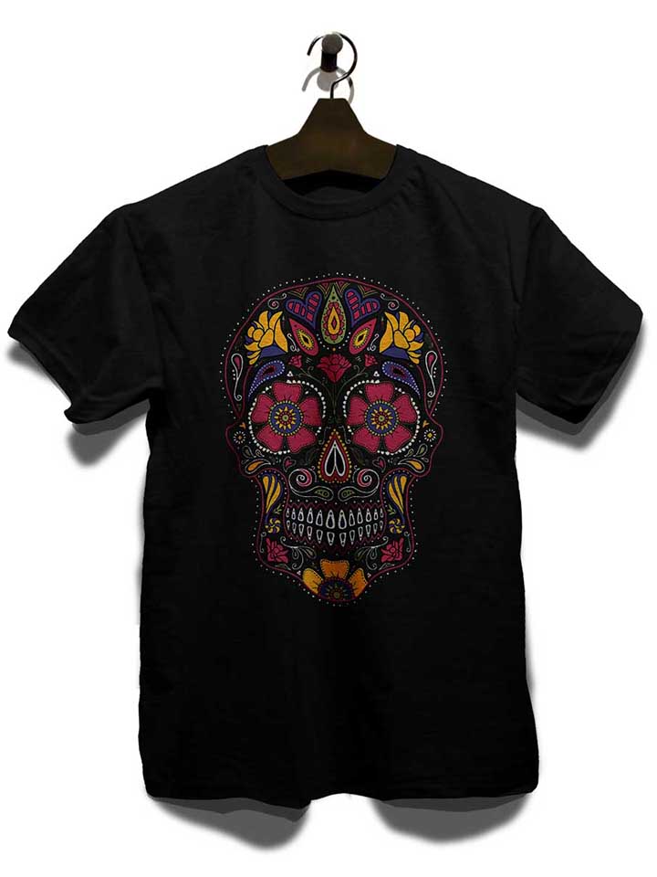 flower-skull-t-shirt schwarz 3