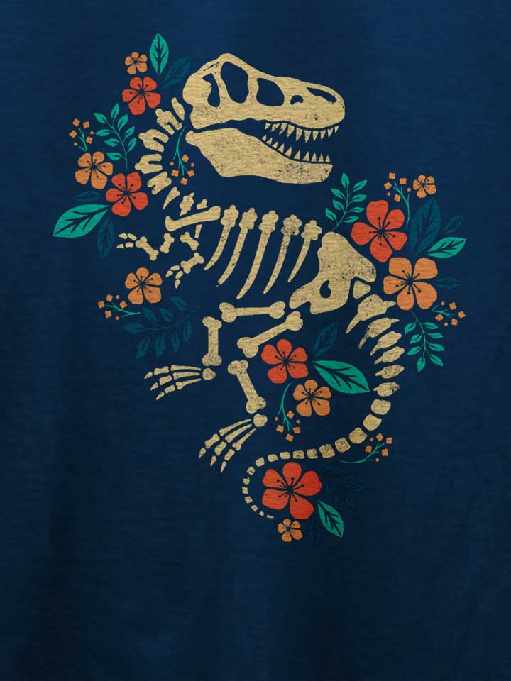 flowered-dinosaur-fossil-t-shirt dunkelblau 4