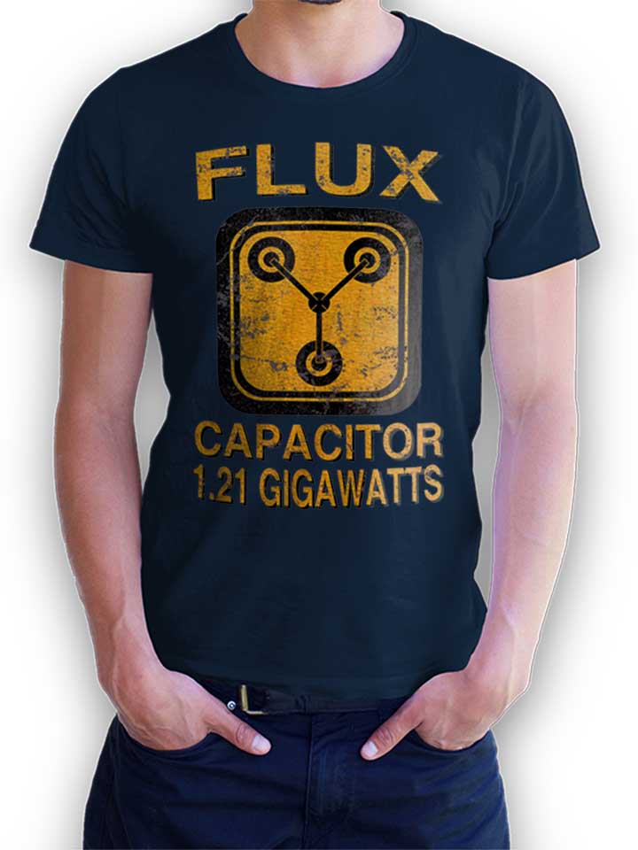 Flux Capacitor Back To The Future T-Shirt navy L