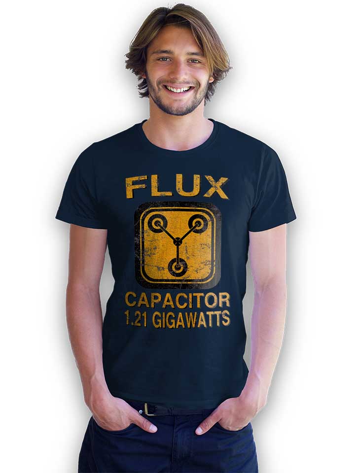 flux-capacitor-back-to-the-future-t-shirt dunkelblau 2