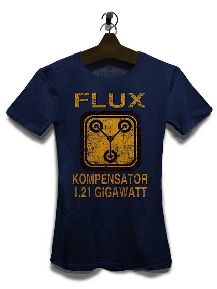 flux-kompensator-zurueck-in-die-zukunft-damen-t-shirt dunkelblau 3