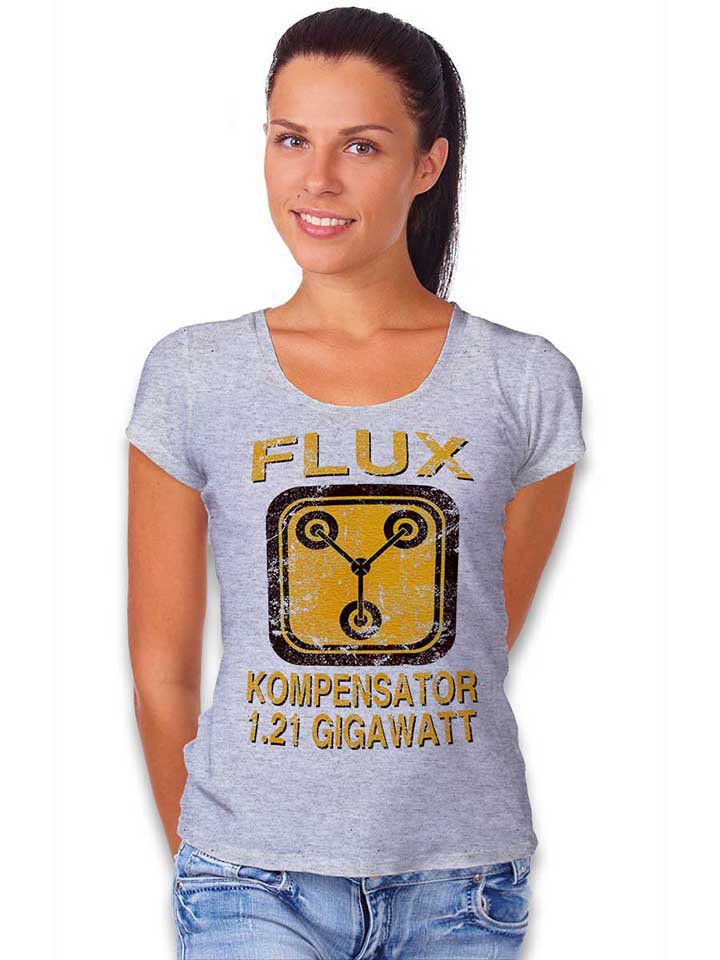 flux-kompensator-zurueck-in-die-zukunft-damen-t-shirt grau-meliert 2