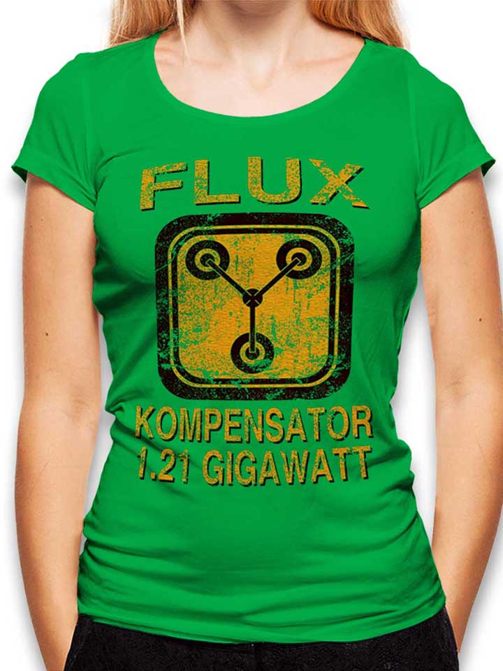 flux-kompensator-zurueck-in-die-zukunft-damen-t-shirt gruen 1