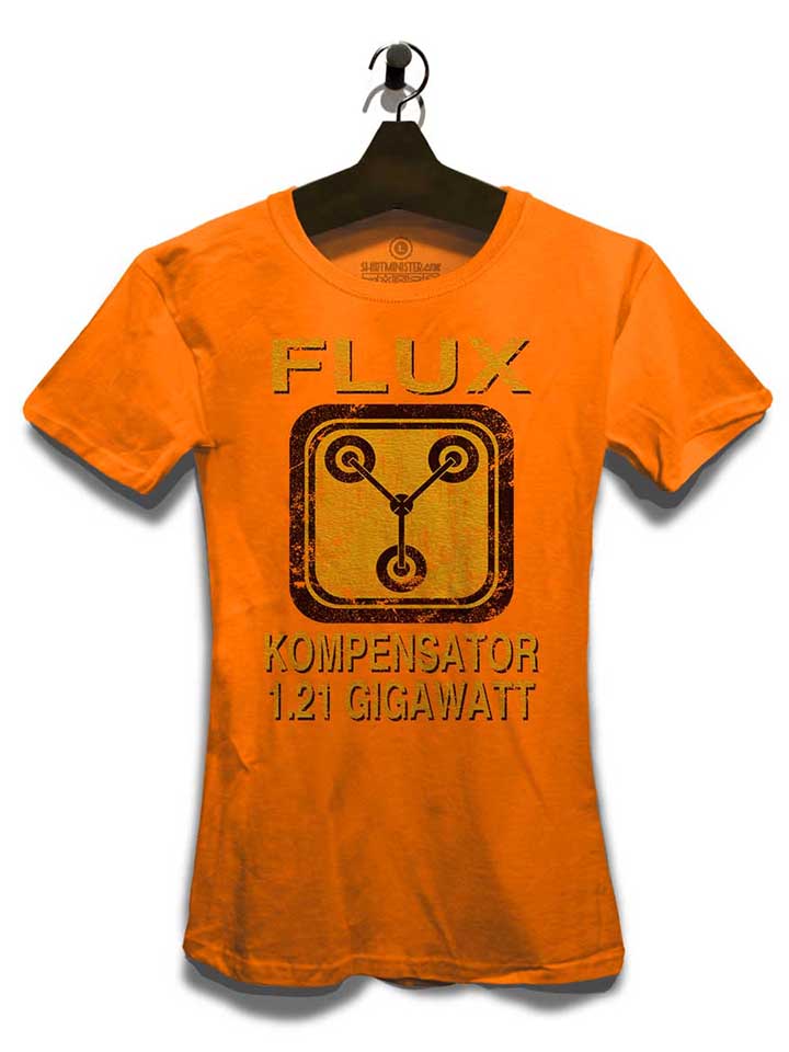 flux-kompensator-zurueck-in-die-zukunft-damen-t-shirt orange 3