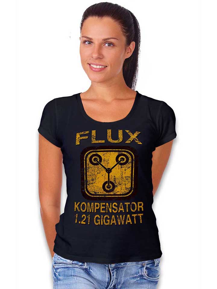 flux-kompensator-zurueck-in-die-zukunft-damen-t-shirt schwarz 2