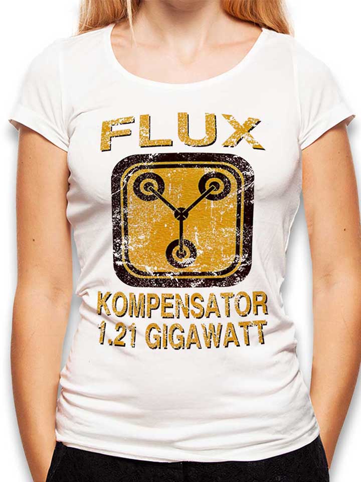 flux-kompensator-zurueck-in-die-zukunft-damen-t-shirt weiss 1