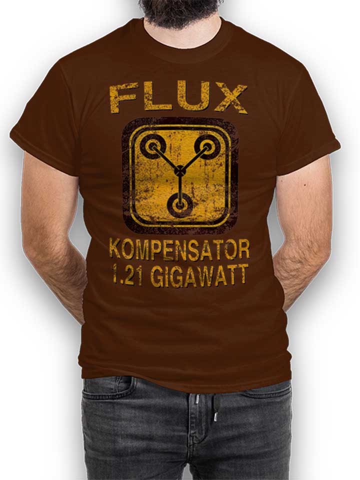 flux-kompensator-zurueck-in-die-zukunft-t-shirt braun 1