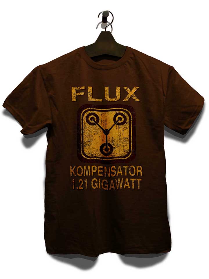 flux-kompensator-zurueck-in-die-zukunft-t-shirt braun 3