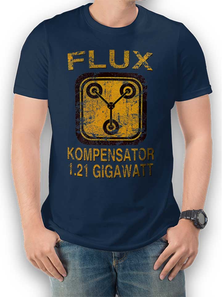 flux-kompensator-zurueck-in-die-zukunft-t-shirt dunkelblau 1