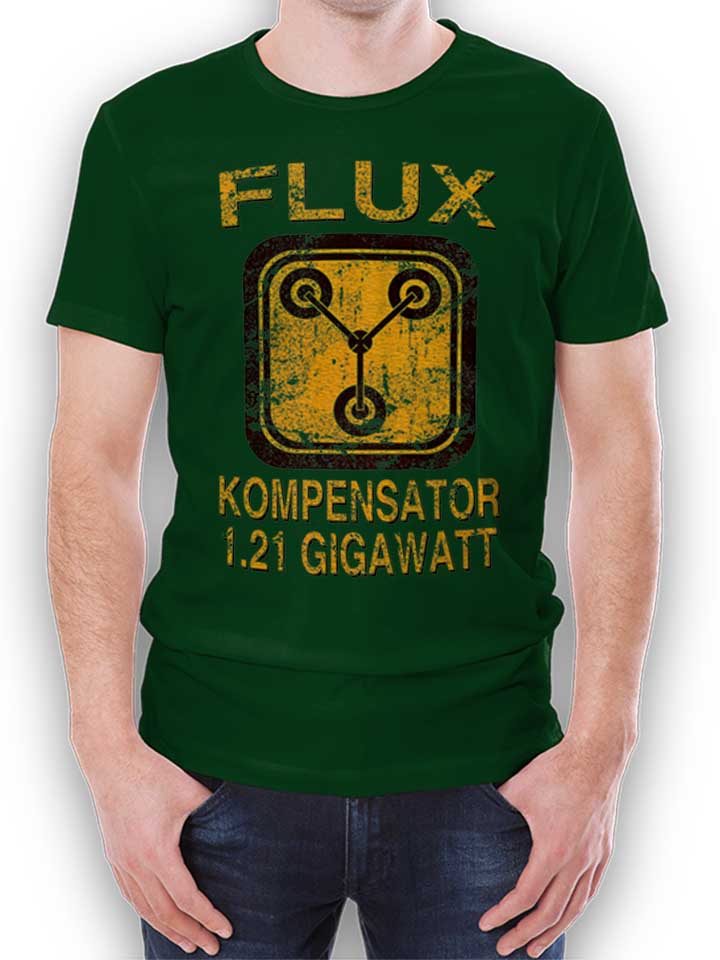 flux-kompensator-zurueck-in-die-zukunft-t-shirt dunkelgruen 1