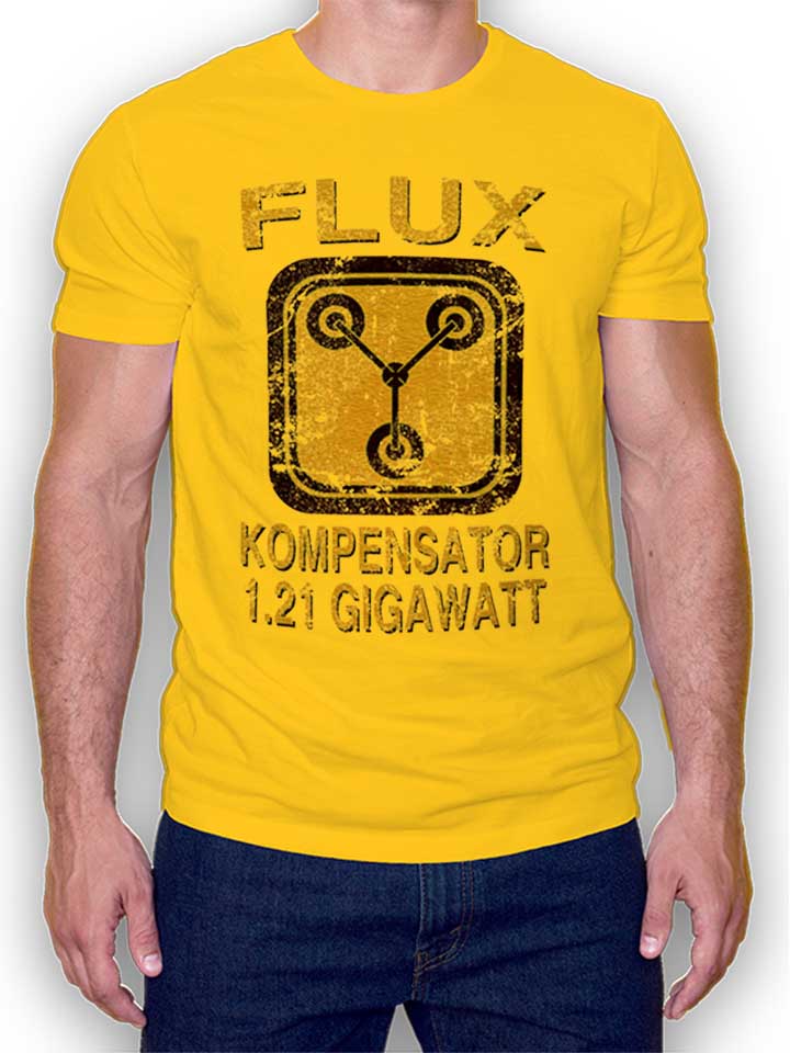 flux-kompensator-zurueck-in-die-zukunft-t-shirt gelb 1