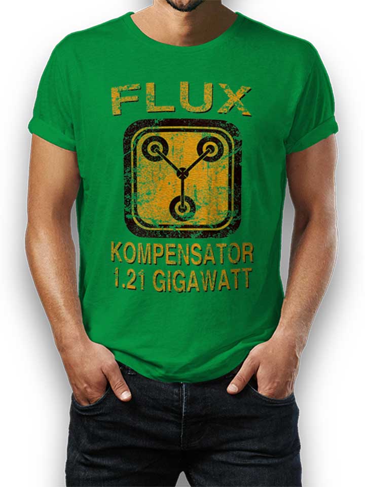 flux-kompensator-zurueck-in-die-zukunft-t-shirt gruen 1