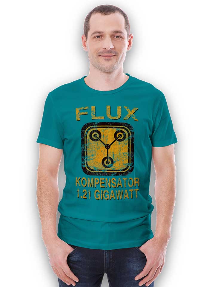flux-kompensator-zurueck-in-die-zukunft-t-shirt tuerkis 2