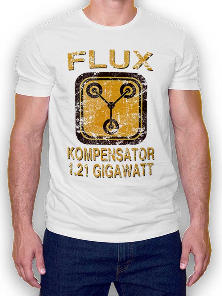 flux-kompensator-zurueck-in-die-zukunft-t-shirt weiss 1