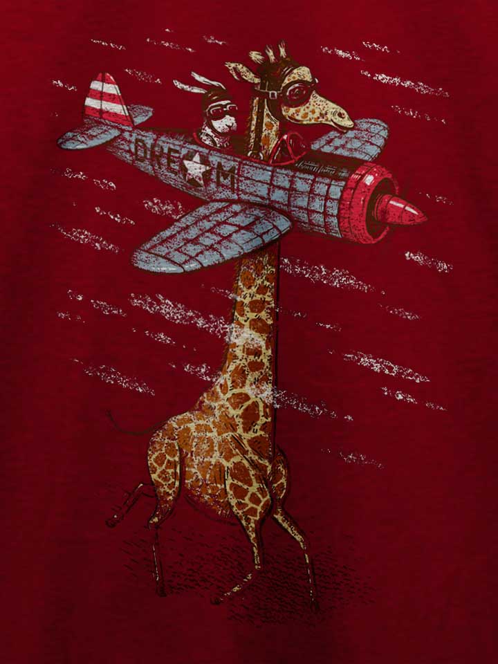 flying-giraffe-t-shirt bordeaux 4