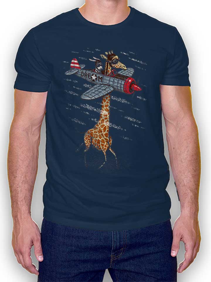 Flying Giraffe T-Shirt dunkelblau L
