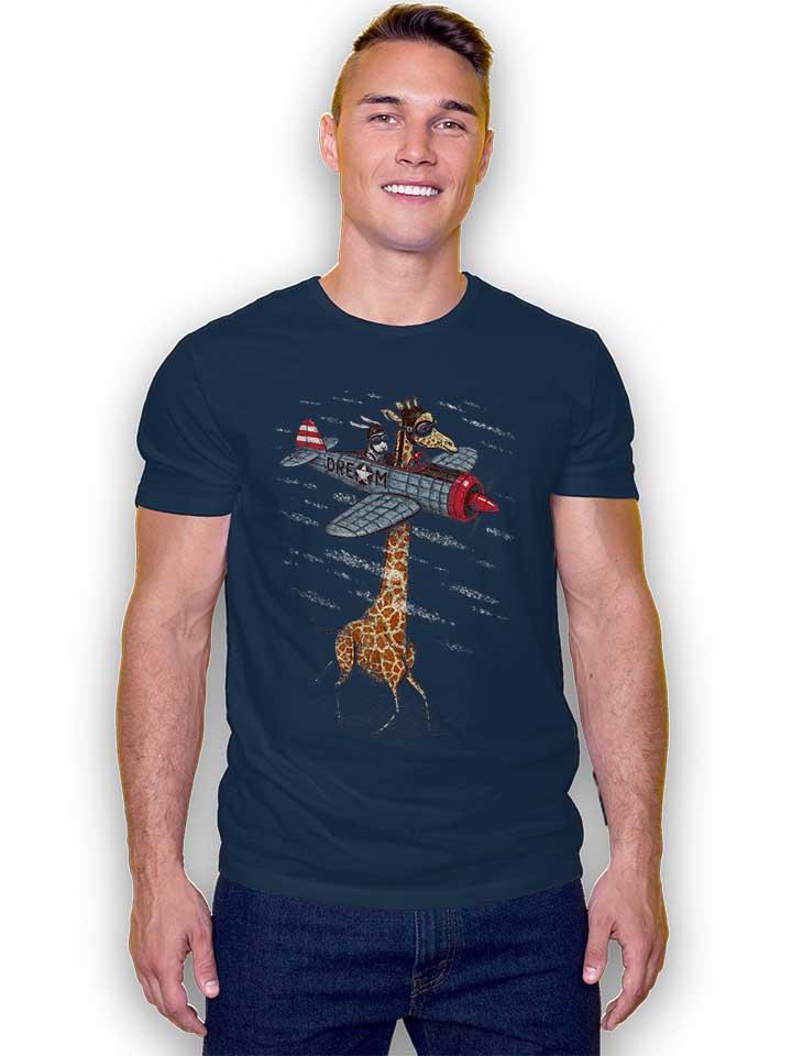 flying-giraffe-t-shirt dunkelblau 2
