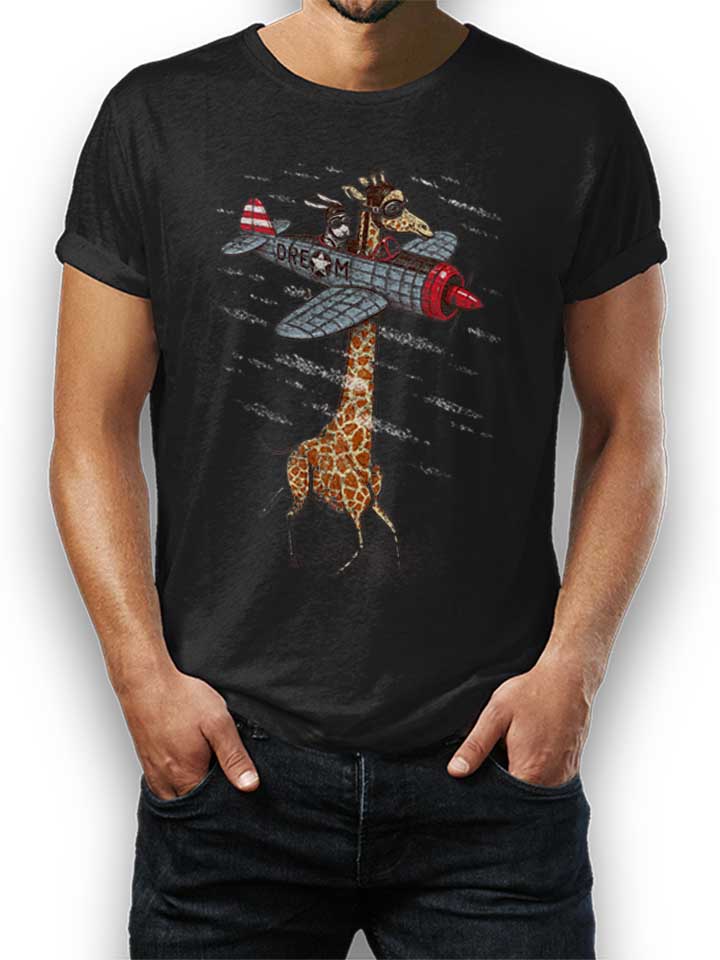 Flying Giraffe T-Shirt schwarz L
