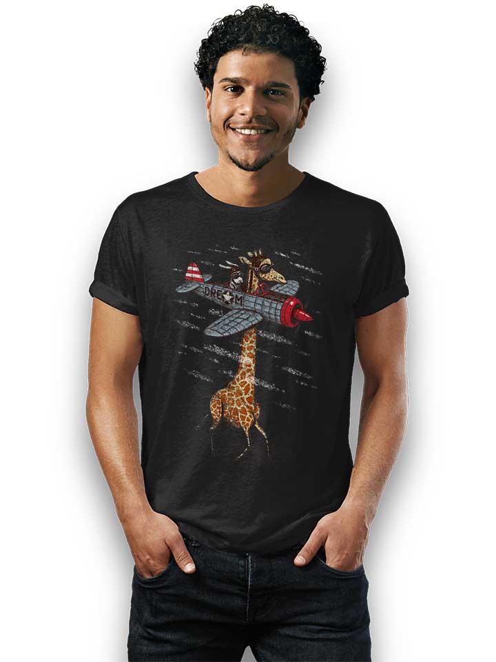 flying-giraffe-t-shirt schwarz 2