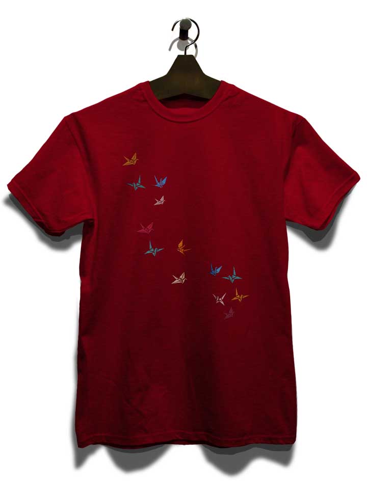 flying-paper-cranes-birds-t-shirt bordeaux 3