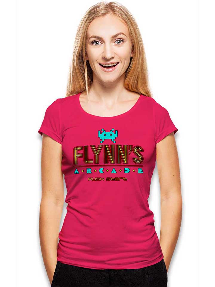 flynns-arcade-damen-t-shirt fuchsia 2