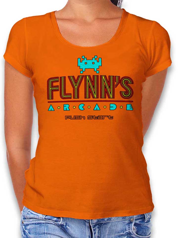 flynns-arcade-damen-t-shirt orange 1
