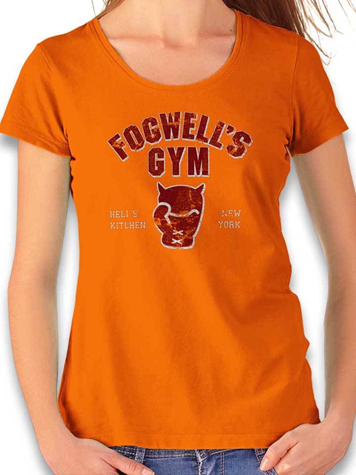 fogwells-gym-damage-damen-t-shirt orange 1