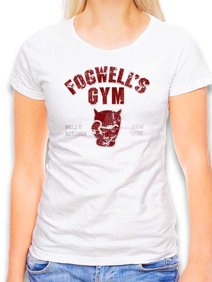 Fogwells Gym Damage Damen T-Shirt weiss L