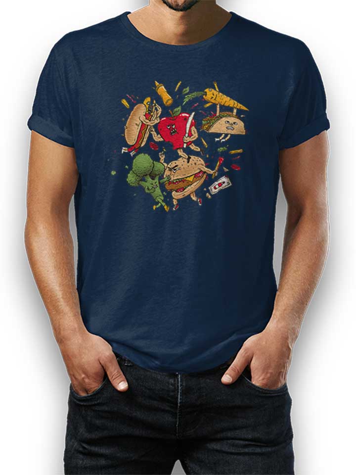 Food Fight T-Shirt dunkelblau L
