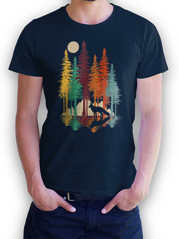 Forest Fox T-Shirt dunkelblau L