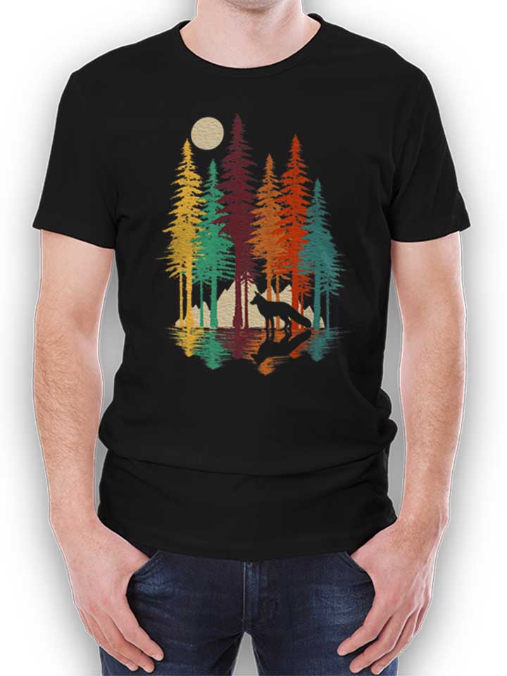 Forest Fox T-Shirt schwarz L
