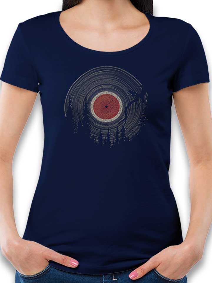 Forest Vinyl Damen T-Shirt dunkelblau L