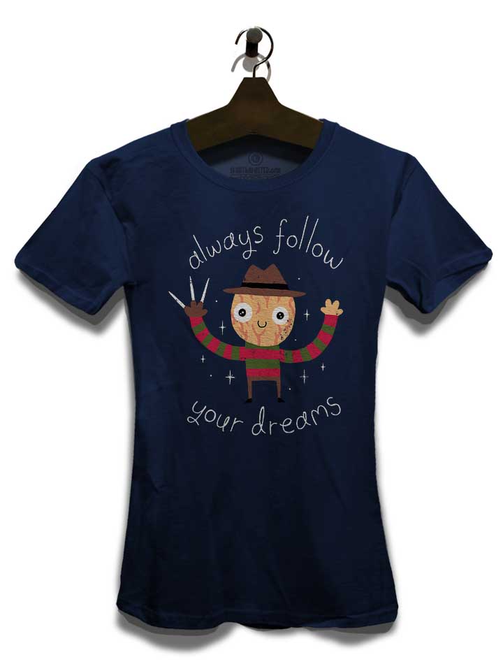 freddy-krueger-follow-your-dreams-damen-t-shirt dunkelblau 3