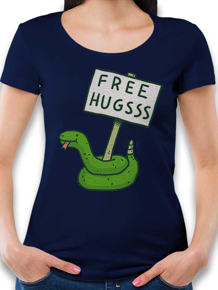 Free Hugs 02 Damen T-Shirt dunkelblau L