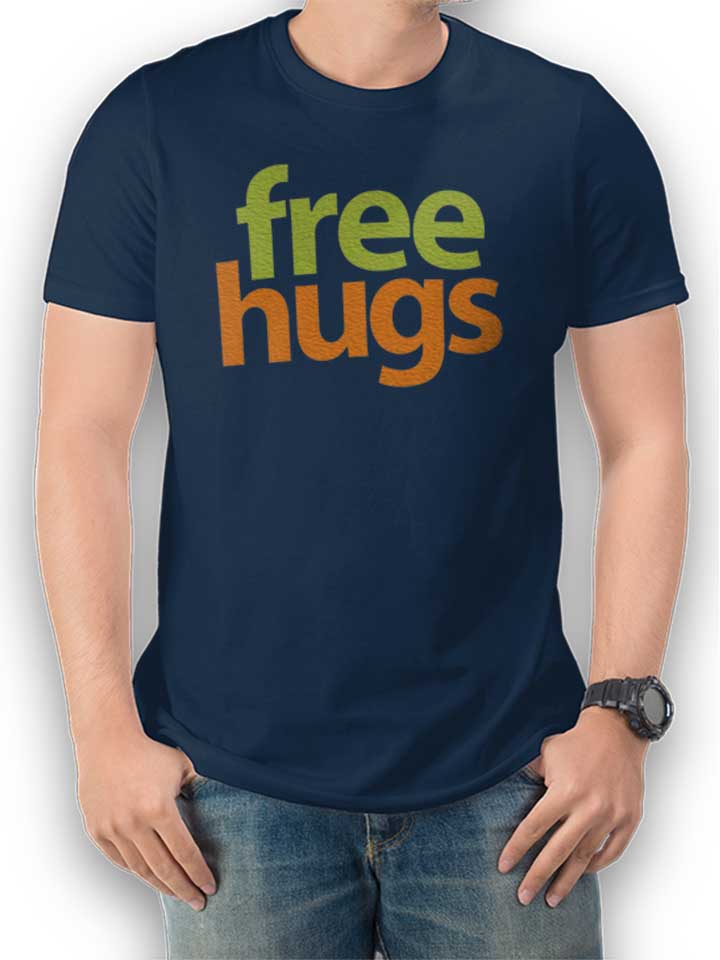 Free Hugs 03 T-Shirt dunkelblau L