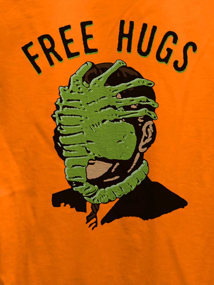 free-hugs-alien-damen-t-shirt orange 4
