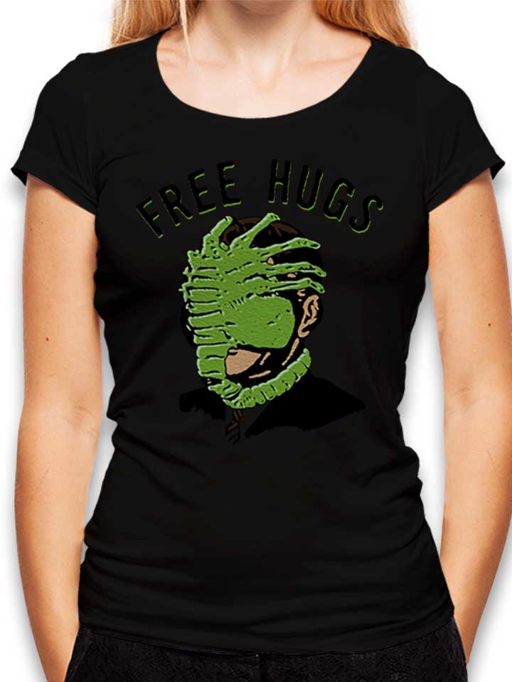 free-hugs-alien-damen-t-shirt schwarz 1