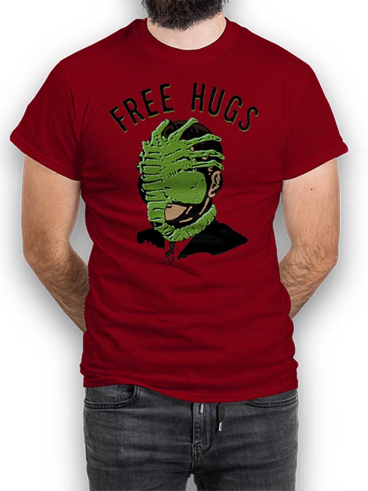 free-hugs-alien-t-shirt bordeaux 1