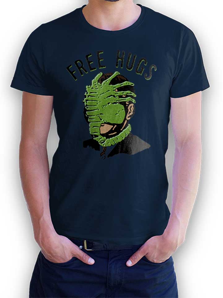 Free Hugs Alien T-Shirt dunkelblau L