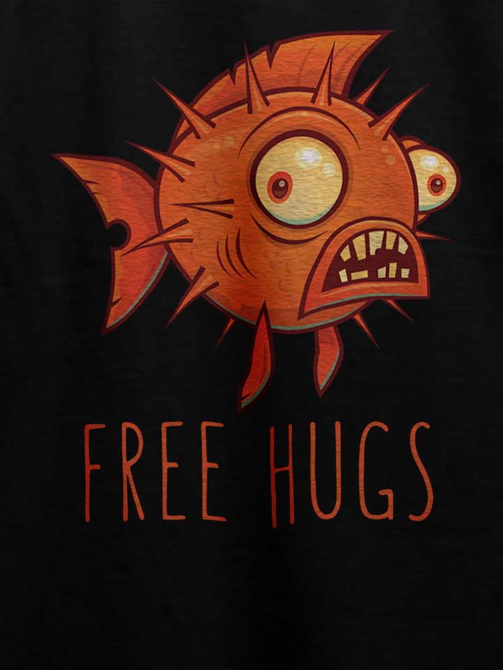 free-hugs-cartoon-blowfish-t-shirt schwarz 4