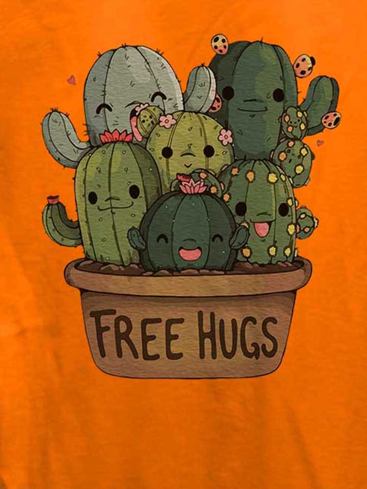 free-hugs-kakteen-blumentopf-damen-t-shirt orange 4
