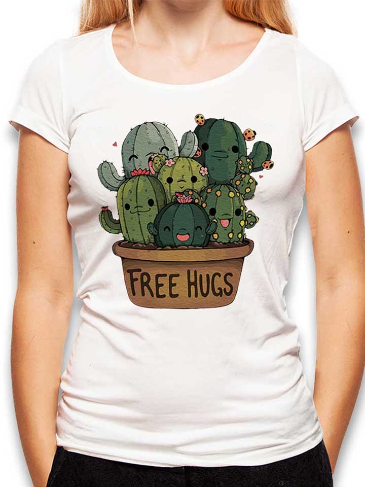Free Hugs Kakteen Blumentopf Damen T-Shirt weiss L