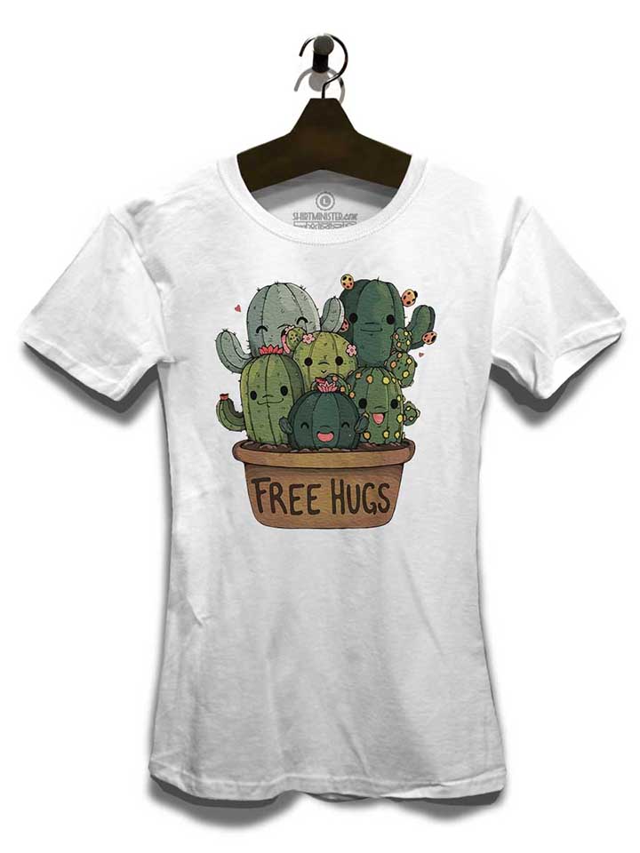 free-hugs-kakteen-blumentopf-damen-t-shirt weiss 3